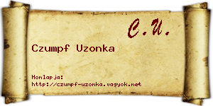 Czumpf Uzonka névjegykártya